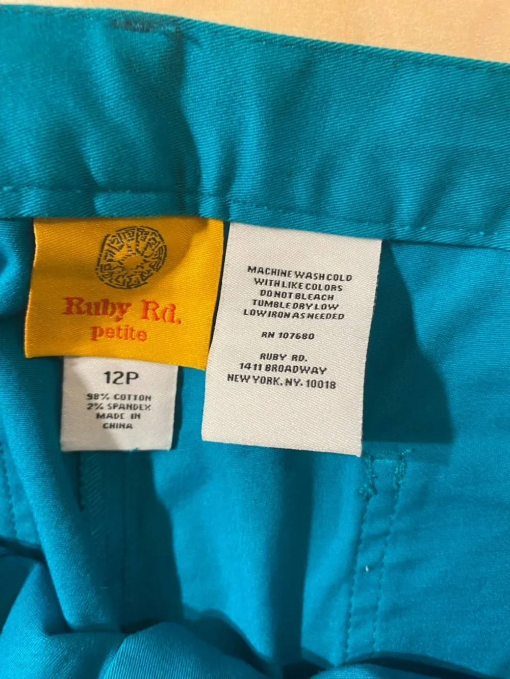 Ruby Rd. Teal Petite Pants 12P (QZ)